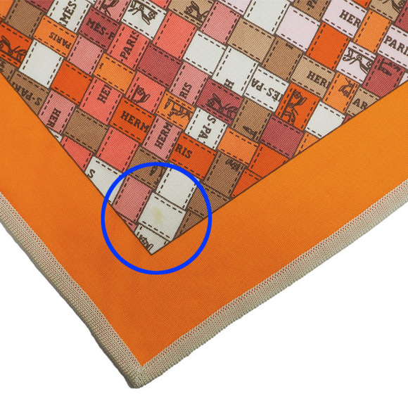 HERMES Hermes Carre Pointe Bolduk Silk Jersey Triangle Scarf Orange Large Siz... - Picture 5 of 9